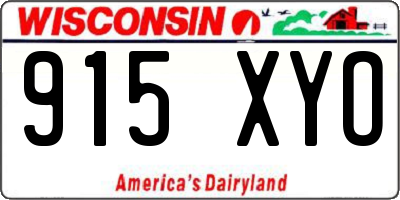 WI license plate 915XYO