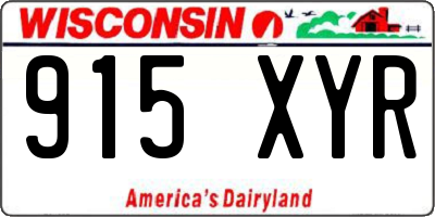 WI license plate 915XYR
