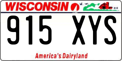 WI license plate 915XYS