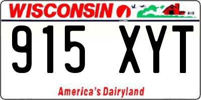 WI license plate 915XYT