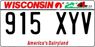 WI license plate 915XYV