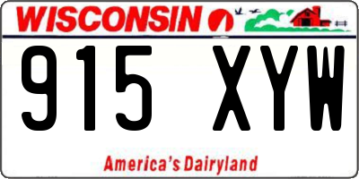 WI license plate 915XYW