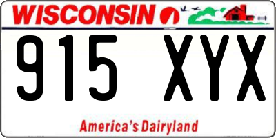 WI license plate 915XYX