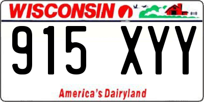 WI license plate 915XYY