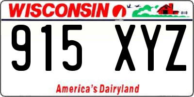 WI license plate 915XYZ