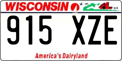 WI license plate 915XZE