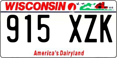 WI license plate 915XZK