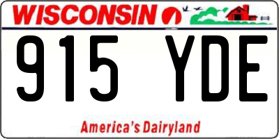 WI license plate 915YDE