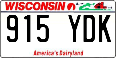 WI license plate 915YDK