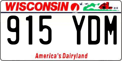 WI license plate 915YDM
