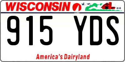 WI license plate 915YDS