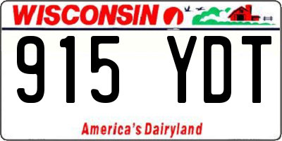WI license plate 915YDT