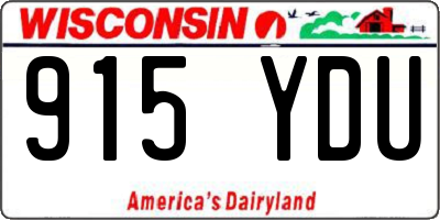 WI license plate 915YDU