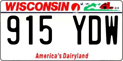 WI license plate 915YDW