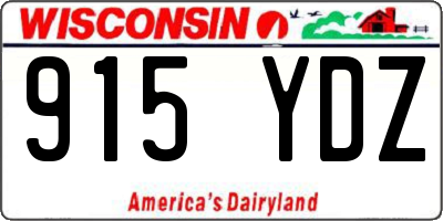 WI license plate 915YDZ