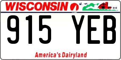 WI license plate 915YEB