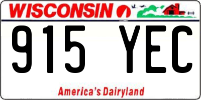 WI license plate 915YEC