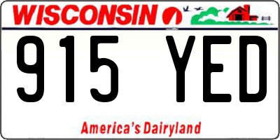 WI license plate 915YED