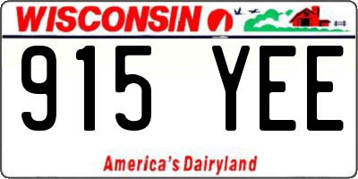 WI license plate 915YEE