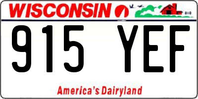 WI license plate 915YEF
