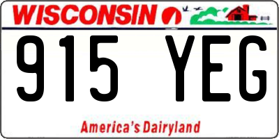 WI license plate 915YEG