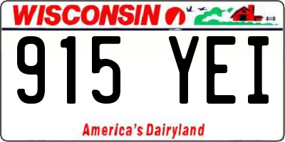 WI license plate 915YEI
