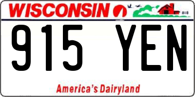 WI license plate 915YEN
