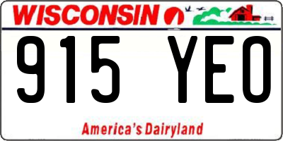 WI license plate 915YEO