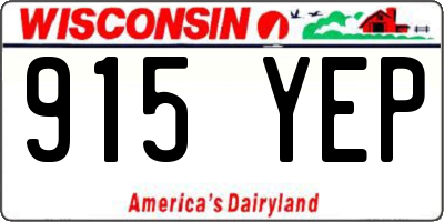 WI license plate 915YEP