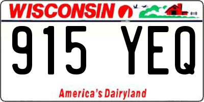 WI license plate 915YEQ