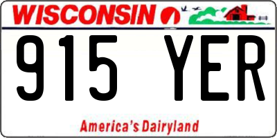 WI license plate 915YER