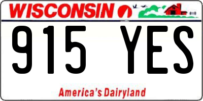 WI license plate 915YES