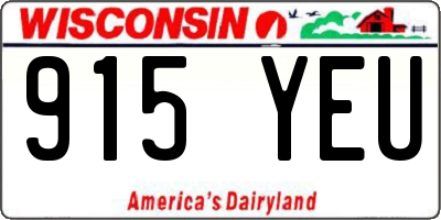 WI license plate 915YEU