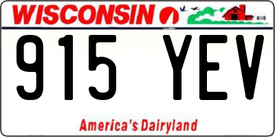 WI license plate 915YEV