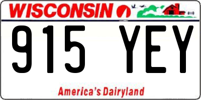 WI license plate 915YEY