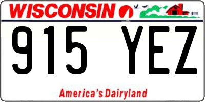 WI license plate 915YEZ