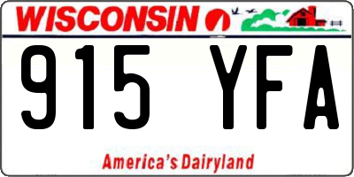 WI license plate 915YFA