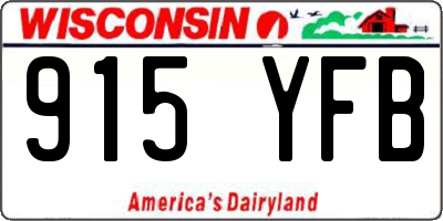 WI license plate 915YFB