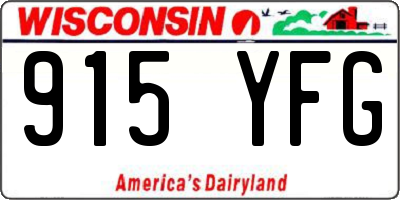 WI license plate 915YFG