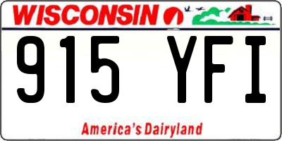 WI license plate 915YFI