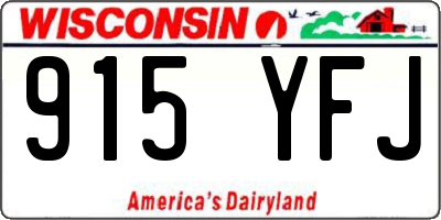 WI license plate 915YFJ