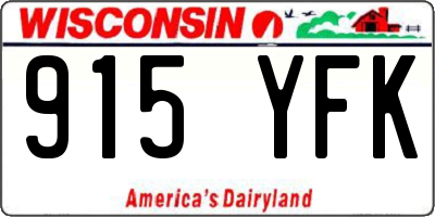 WI license plate 915YFK