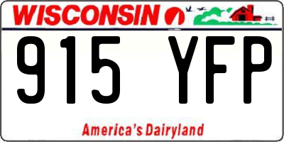 WI license plate 915YFP