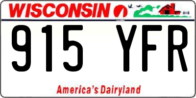 WI license plate 915YFR