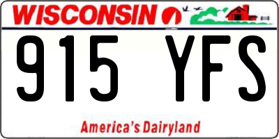 WI license plate 915YFS