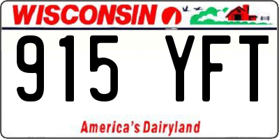 WI license plate 915YFT
