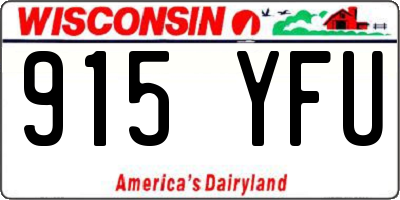 WI license plate 915YFU