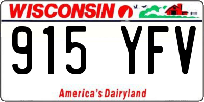 WI license plate 915YFV