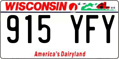 WI license plate 915YFY