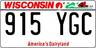 WI license plate 915YGC